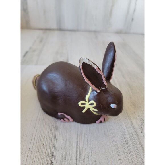 Ceramic AS IS brown bunny rabbit Easter figure - Picture 1 of 8